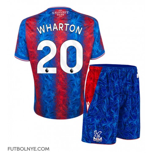 Camiseta Crystal Palace Adam Wharton #20 Primera Equipación para niños 2024-25 manga corta (+ pantalones cortos)